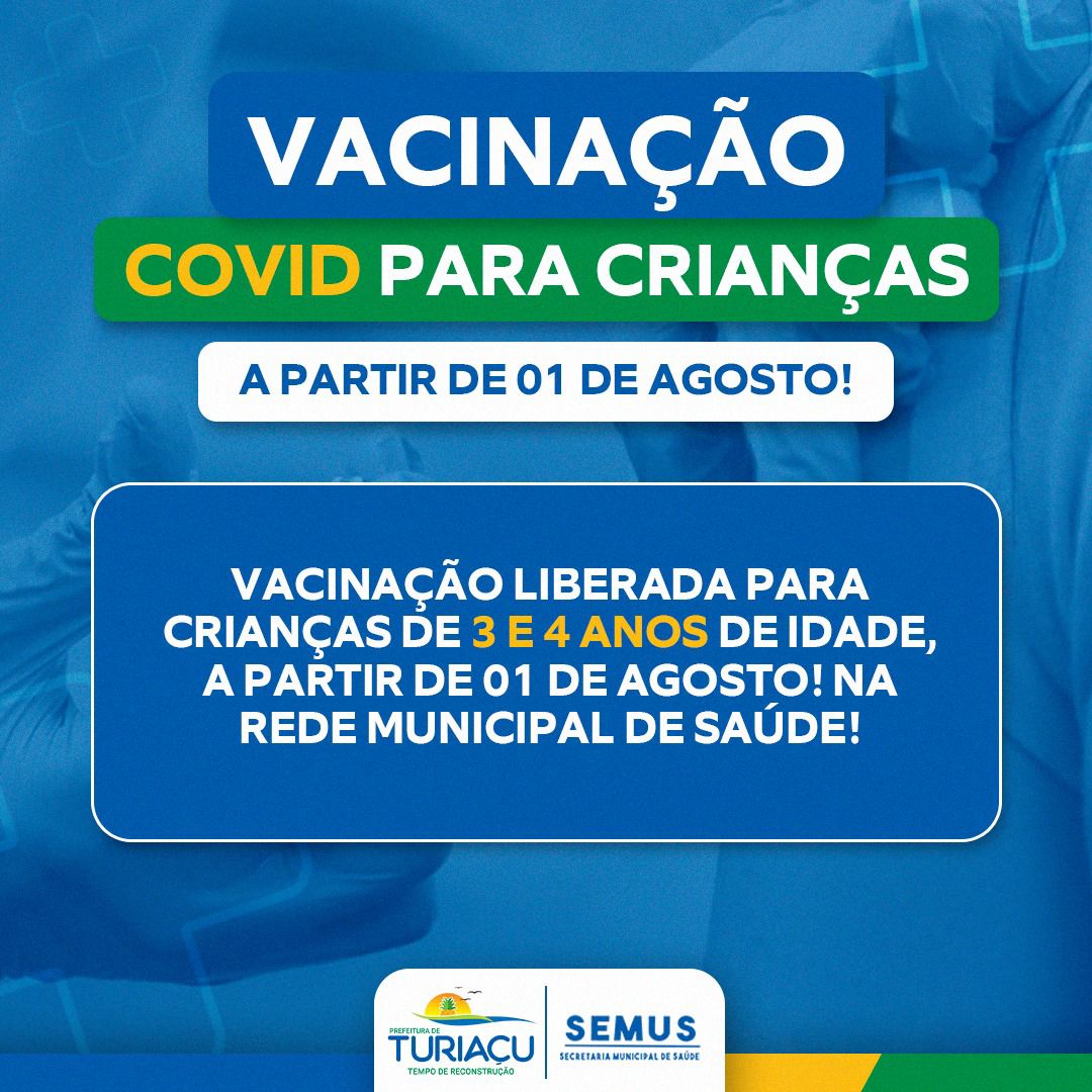VACINAÇÃO CONTRA COVID PARA CRIANÇAS!